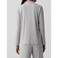 thumbnail image 3 of Gap GapBody Women's 2-Pc. Notched-Collar Long-Sleeve Pajamas Set - Grey Large, 3 of 5