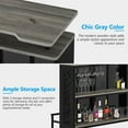 thumbnail image 4 of Tribesigns Home Bar Unit, 3 Tier Liquor Bar Table Wine Bar Cabinet Mini Bar for Home Kitchen Pub, Gray, 4 of 6