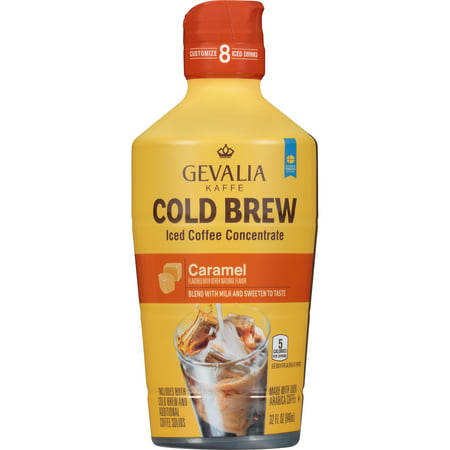 Gevalia Caramel Cold Brew Iced Coffee Concentrate, Caffeinated, 32 fl oz