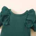 thumbnail image 5 of Girls Summer Outfit Ribbed Ruffle Bodysuit Floral Bloomer Shorts Headband 3 Piece Baby Clothes Set 0-24M, 5 of 6