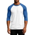 thumbnail image 2 of Dresfit Men's Raglan Shirts 3/4 Sleeve Crew Neck Baseball Tee Summer Lightweight Classic Tops Colorblock Lightweight Breathable Casual T Shirts Blue, 2 of 6