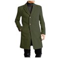 thumbnail image 2 of Xdegoge Mens Knee Length Trench Coat Windproof Keep Warm Overcoat Notched Lapel Long Jacket Single Breasted Classic Winter Overcoats Casual Stylish Coats, 2 of 9