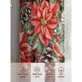thumbnail image 6 of Red White Flowers Sheer Curtains 45 inches Long, Pine Cone Winter Snowflakes Christmas Red Black Plaid Light Filtering Sheer Window Curtains Rod Pocket Voile Drapes for Bedroom Living Room, 52"Wx45"L, 6 of 7