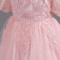 thumbnail image 4 of XFHLMJFF Girls Dress Children Toddler Kids Summer Short Sleeve O-Neck Mesh Flower Princess Catwalk Performance Frocks Trendy Sundress, 4 of 8