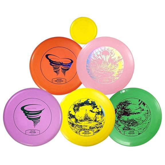 CAFORKP PDGA Standard 5-Pc Disc Golf Set  Includes Putter, Mid-Range, Driver & Mini Marker  Backyard Lawn Beach Fitness Training Recommended