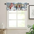 thumbnail image 7 of Christmas Snowman Kitchen Curtains and Valances Set, Farmhouse Xmas Snowflake Tree Rod Pocket Window Valance 18 Inch Window Curtain Panels for Living Room Bedroom Laundry, 27.5x36in, 3 Pieces, 7 of 7