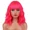 Bright Pink, variant on RightOn 14" Orange Wig Short Curly Wig with Bangs Dark Orange Wavy Bob Wig Women Orange Synthetic Hair Wigs with Wig Cap