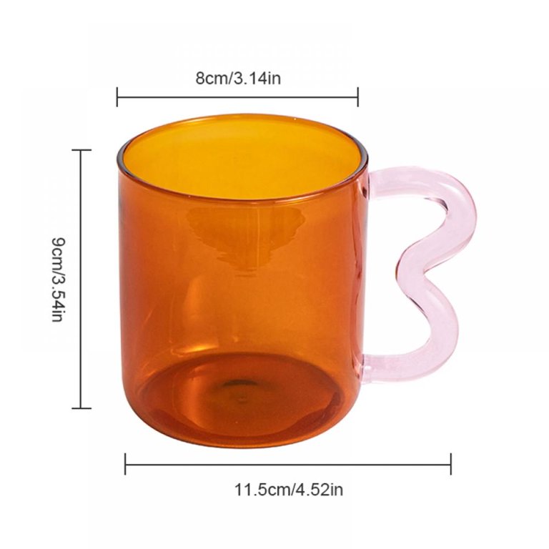 Colorful Glass Handle Cup Clear Heat Resistant Borosilicate Glass