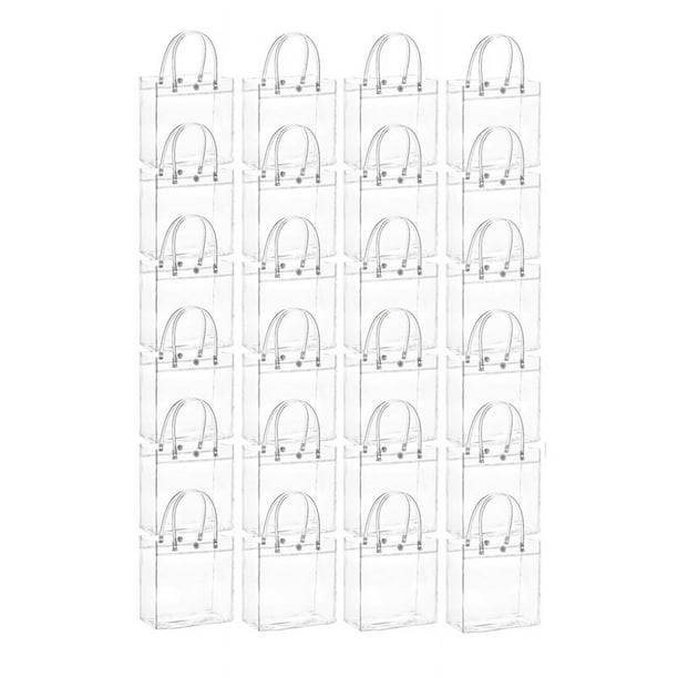 20 Bolsas de Regalo Transparentes con Asa para Regalo de Boda, Bolsas Reutilizables para Regalo de Dulces, Bolsas para Regalo de Navidad, 13 X 15 X 7 cm