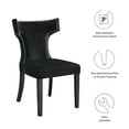 thumbnail image 3 of Side Dining Chair, Nailhead, Set of 2, Black, Velvet, Modern Contemporary, Kitchen Room Cafe Bistro Restaurant Hospitality, 3 of 10