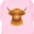 thumbnail image 4 of Inktastic Highland Cow Watercolor Illustration Boys or Girls Long Sleeve Toddler T-Shirt, 4 of 5