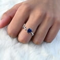 thumbnail image 3 of Blue Sapphire Oval cut gemstone engagement ring 925 sterling silver ring, 3 of 5