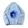 thumbnail image 4 of Chaqueta de mezclilla Sonics con figuras de juego, chaquetas de mezclilla con agujeros rotos, estilo retro americano de primavera y otoño, moda de tela, blusas con cuello vuelto, 4 of 5