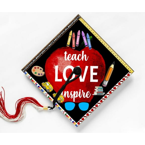 Teach Love Inspire, Future Teacher, Graduation Cap Topper Decoration, Graduation Gift