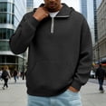 thumbnail image 5 of Paiwinds Men's Solid Color Waffle Knit Hoodie Half Zip Pullover Sweatshirt with Kangaroo Pocket Casual Long Sleeve Hooded Top, 5 of 9