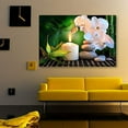 thumbnail image 3 of IDEA4WALL Canvas Print Wall Art White Flowers & Candles & Stones Yoga Zen Meditation Natural Painting Photography Realism Artwork Clam/Relax for Rooms - 24"x36", 3 of 4