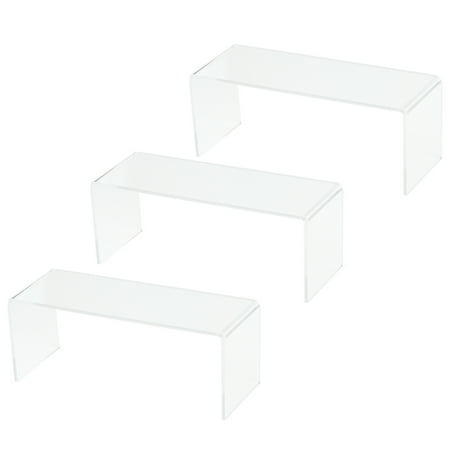 

Acrylic Display Risers 3PCS Acrylic Display Shoe Risers Clear Retail Display Stand U Shaped Shelf Showcase Rack for Toy Bag Cosmetic (M)