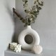 thumbnail image 1 of Set of 2 white ceramic flower vases for decoration, 1 of 5