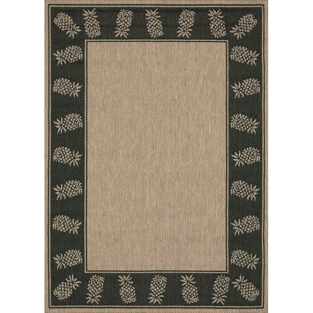 Couristan Recife Tropics Area Rug, 5'3" x 7'6", Cocoa-Black
