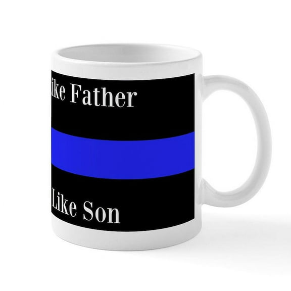 CafePress - Police Like Father Like Son Mugs - 11 oz Ceramic Mug - Novelty Coffee Tea Cup