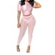 thumbnail image 3 of SAYOO Conjuntos de Pantalones Largos para Mujer, Tops Cortos de Manga Corta de Color Puro + Conjunto de Pantalones Transparentes de Cintura Alta SAYOO  Moda, 3 of 7