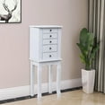 thumbnail image 2 of SalonMore Stand Wooden Jewelry Cabinet Chest with 5 Drawers and 8 Necklace Hooks,White, 2 of 7