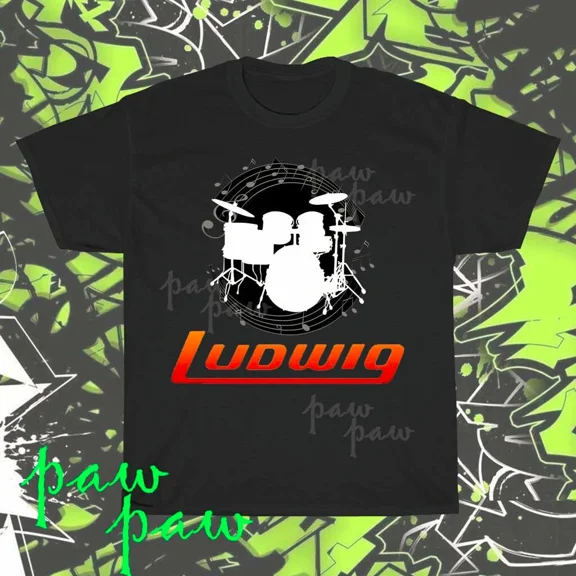 VINTAGE Brand New LUDWIG DRUMS Logo American T-Shirt Funny Size S to 5XL