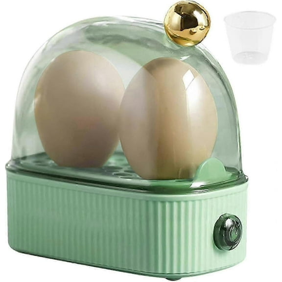 Egg Cooker 2 Eggs, Egg Steamer Compact Electric Egg Cooker, Best Egg Cooker Boils All Three Cooking Levels - Soft, Medium, Hard TyGreen
