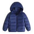 thumbnail image 2 of Ccpelsie Boy Winter Hooded Puffer Jackets Coats Kids Light Weight Outerwear with Pocket for Toddler Kids(Navy,7-8 Years), 2 of 6