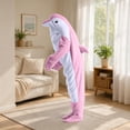 thumbnail image 5 of Maqroz Adult Animal Dolphin Onesie Pajamas Unisex Fleece Halloween Costume Long Sleeve Sleepwear Cosplay Jumpsuit Homewear Winter Warm Party Outfit, 5 of 7