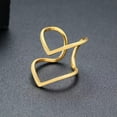 thumbnail image 4 of Irregular Shaped Hollow Band Stainless Steel Women's 18K Gold Plated Ring Sz 6-9, 4 of 6