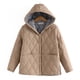 thumbnail image 5 of Parkas de manga larga para mujer, abrigo cálido con bolsillo, chaqueta larga con cuello vuelto, abrigo de invierno de plumón para mujer, 5 of 5