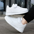 thumbnail image 6 of Xudanell Boys Shoes Leather Solid Color Board Shoes Small White Shoes Small Black Shoes Boys Sneakers White, 6 of 8