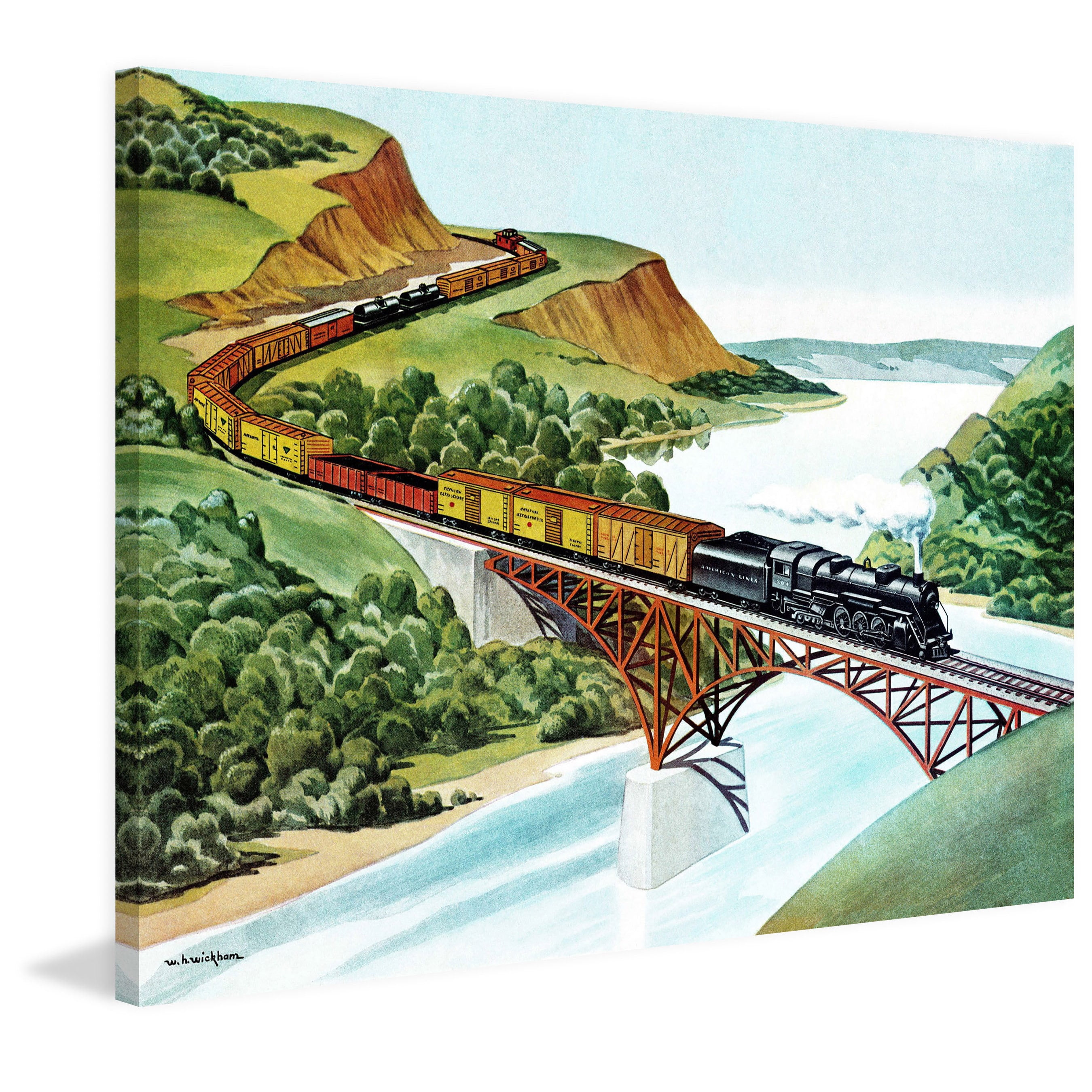 Marmont Hill "Railway Bridge" by Curtis Painting Print on Canvas