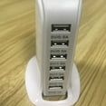 thumbnail image 2 of USB Tower Power Adapter 6-Port Smart IC Tech Charging Station with Quick Charge 2.1 for Phone  Tablets  and More (White), 2 of 7