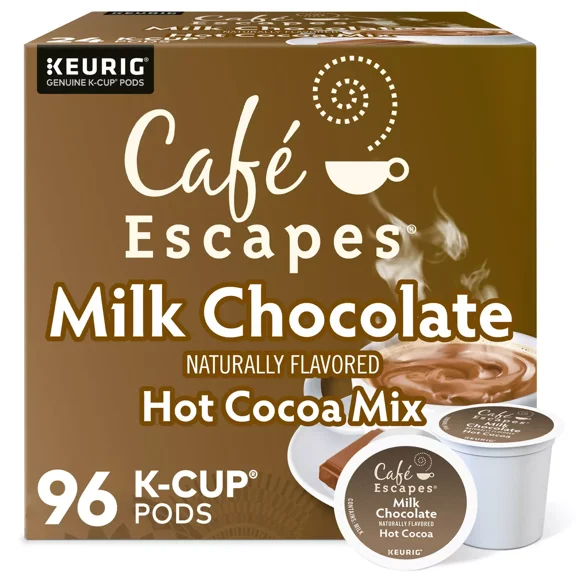 Cafe Escapes Milk Chocolate Hot Cocoa, 96 K-Cup Pods