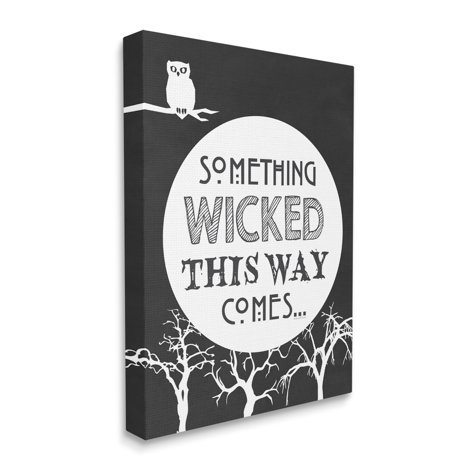 Stupell Industries Something Wicked This Way Comes Spooky Halloween Phrase, 30 x 40,Design by Lettered and Lined