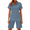 #15Blue, variant on 2 Piece Short Sets for Women Summer Cotton Linen Short Sleeve Button Polo Collared Tops Lounge Bermuda Shorts Set with Pocket