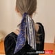 thumbnail image 4 of Fashion Printing Chiffon Check Grace Long Ribbon Bow Lady Headdress Scrunchie Ponytail Holder Tie Women Silk Scarves Hair Band, 4 of 4