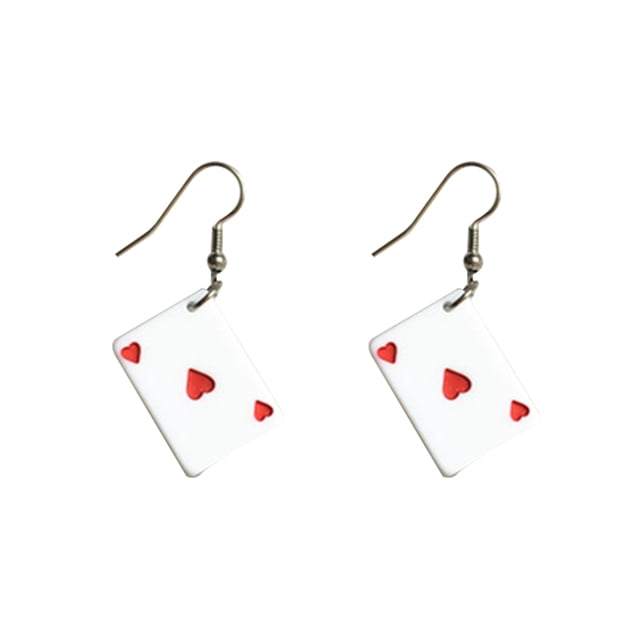 Qarigey Pendientes de gota con forma de tarjeta de juego para mujer, aretes con gancho para la oreja personalizable, regalos de Navidad para Ropa, zapatos y accesorios Miscelánea 3 Qarigey PS15247-03