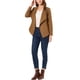 thumbnail image 2 of Blazer de drapeado de ante sintético para mujer INSPIRE CHIC, con cuello, mangas largas y abertura frontal, talla 2XL, color marrón, 2 of 7
