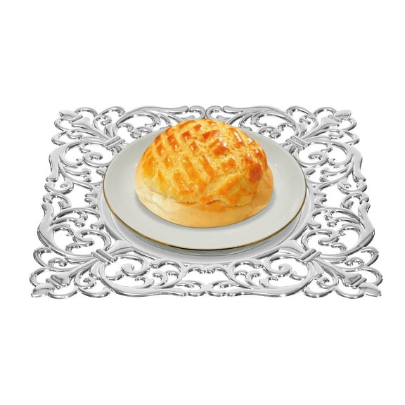 6 PCS Dinner Plates, Antique Charger Plates, Square Mirror Chargers, Tabletop, for Wedding Party