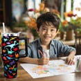 thumbnail image 4 of Dinosaur Mug 40 oz Tumbler with Handle and Straw Lid Leak Proof - 40 Ounce Tumbler for Jurassic Dino Dinosaur Birthday Decorations Party Supplies Stainless Steel Cup, 4 of 4