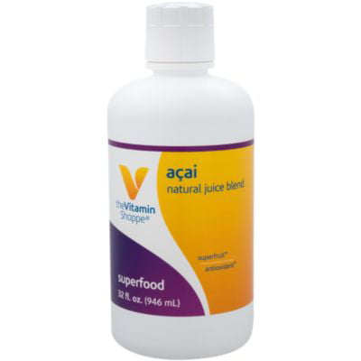 The Vitamin Shoppe Acai Juice  Provides An All Natural Energy Boost Made From Fruit Juice Concentrates (32 Fluid (Best Juice For Energy Boost)
