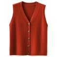 thumbnail image 6 of Women's Sleeveless Knit Vest Top V-Neck Button Down Casual Loose Cardigan Style Tank Top for Spring Summer Fall Red XL, 6 of 8