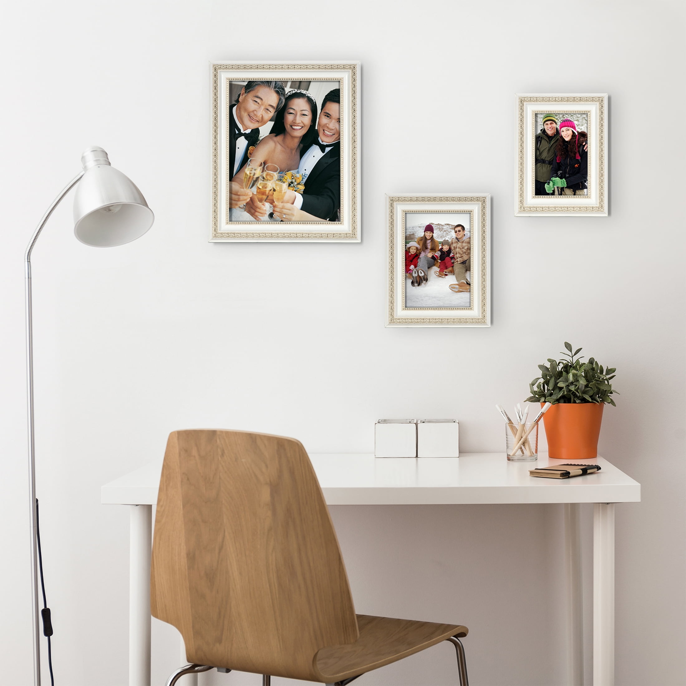 Mainstays – 5x7 Picture Frame – White Ornate Tabletop Photo Frame