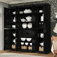 thumbnail image 5 of Palace Imports Solid Wood Pantry Storage - 71.5" Tall, 65" Wide Freestanding Utility Cabinet with 2-Drawer Kit & Adjustable Shelves – Black, Renewable Eco-Friendly 100% Wood, Made in Brazil, 5 of 6