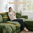 thumbnail image 6 of MIKIBAMA 131.5" Modular Sectional Sofa with Movable Ottoman, L Shaped Cloud Couch for Living Room, 4-Seat, Green, 6 of 11