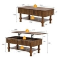 thumbnail image 6 of YOCWO Wood Roman Column Lift Top Coffee Table with Storage, Fluted Rectangle Coffee Table with Hidden Compartments for Living Room, Walnut, 6 of 8