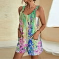 thumbnail image 2 of Amzcrzy Jumpsuits for Women Casual Summer Floral Shorts Overalls Jumpsuit Button Up Comfy Rompers Sleeveless Jumpers with Pockets S-3XL, 2 of 5